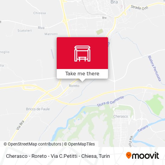 Cherasco - Roreto - Via C.Petitti - Chiesa map
