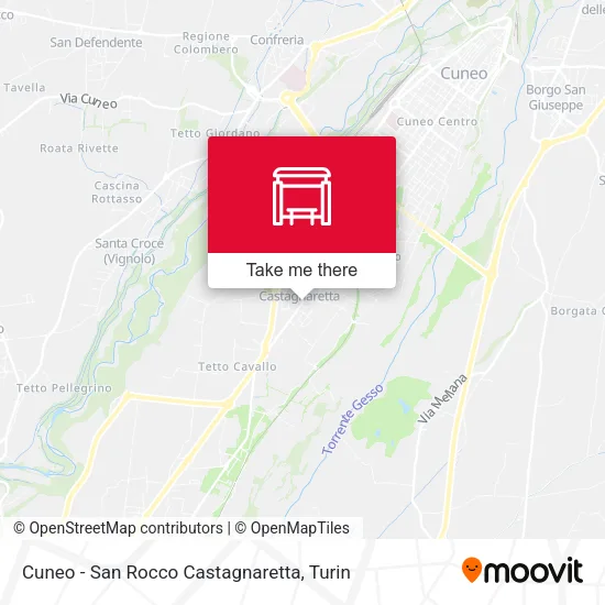 Cuneo - San Rocco Castagnaretta map