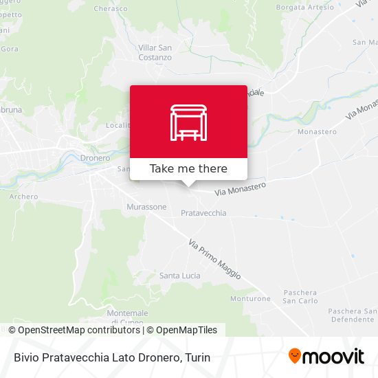Bivio Pratavecchia Lato Dronero map