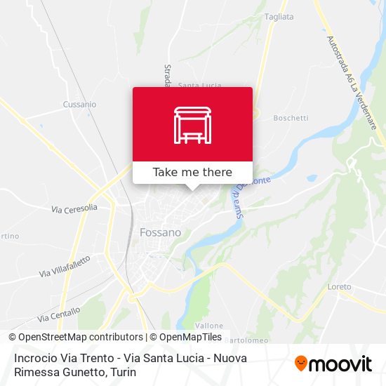 Incrocio Via Trento - Via Santa Lucia - Nuova Rimessa Gunetto map