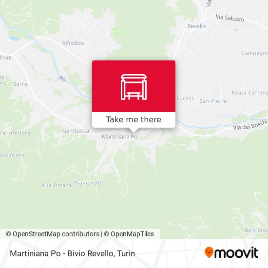 Martiniana Po - Bivio Revello map
