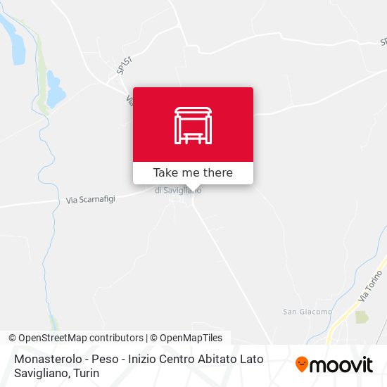 Monasterolo - Peso - Inizio Centro Abitato Lato Savigliano map