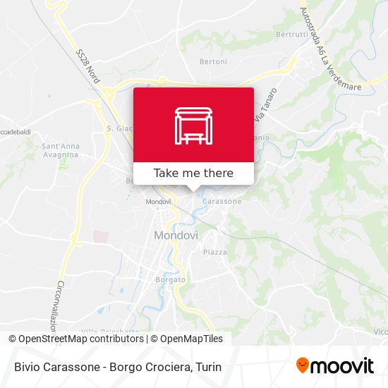 Bivio Carassone - Borgo Crociera map