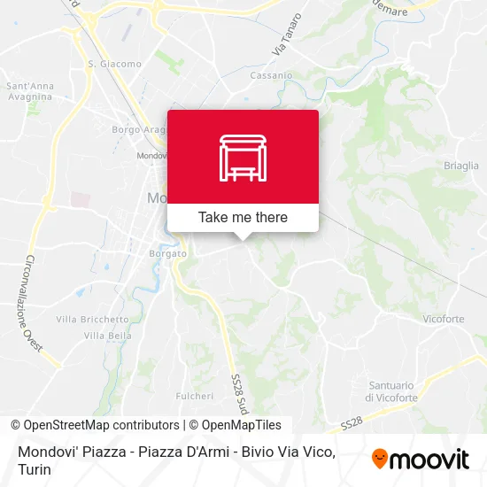 Mondovi'  Piazza - Piazza D'Armi - Bivio Via Vico map
