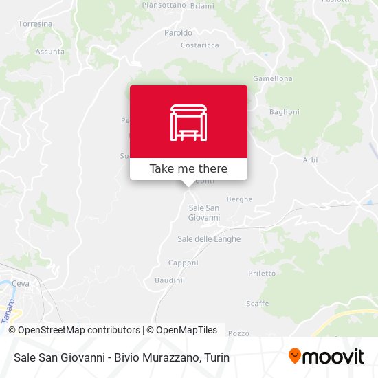 Sale San Giovanni - Bivio Murazzano map