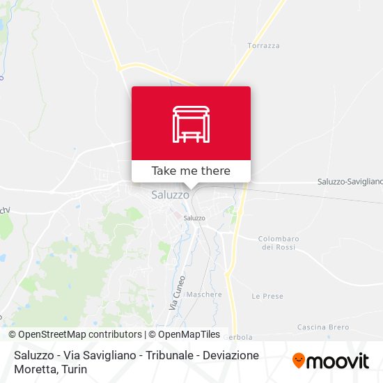Saluzzo - Via Savigliano - Tribunale - Deviazione Moretta map