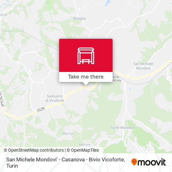 San Michele Mondovi' - Casanova - Bivio Vicoforte map