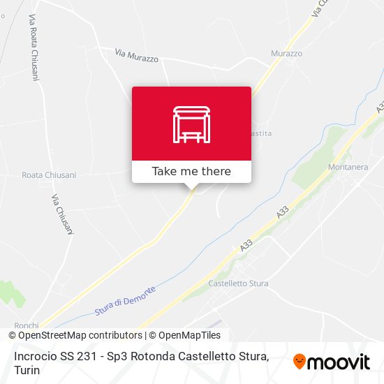 Incrocio SS 231 - Sp3 Rotonda Castelletto Stura map