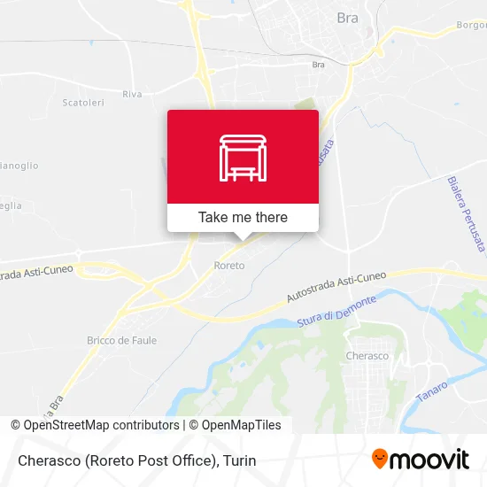 Cherasco (Roreto Post Office) map