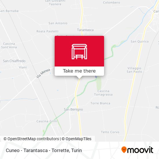 Cuneo - Tarantasca - Torrette map