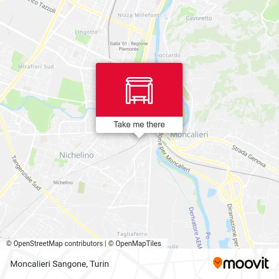 Moncalieri Sangone map