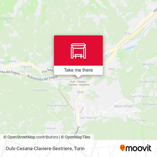 Oulx-Cesana-Claviere-Sestriere map
