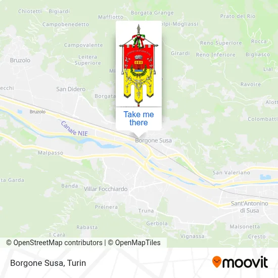 Borgone Susa map