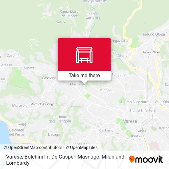 Varese, Bolchini Fr. De Gasperi,Masnago map