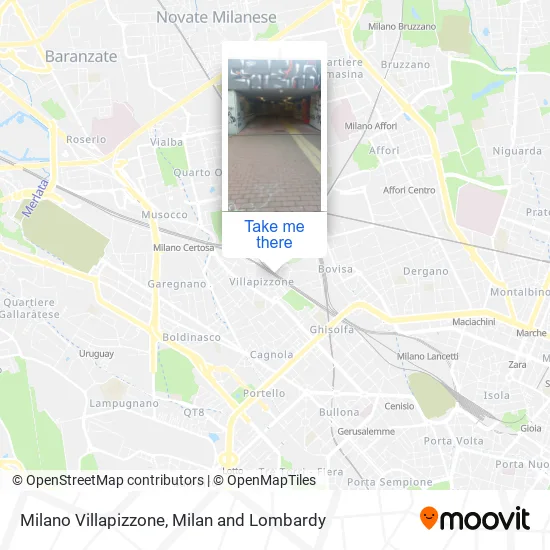 Milano Villapizzone map
