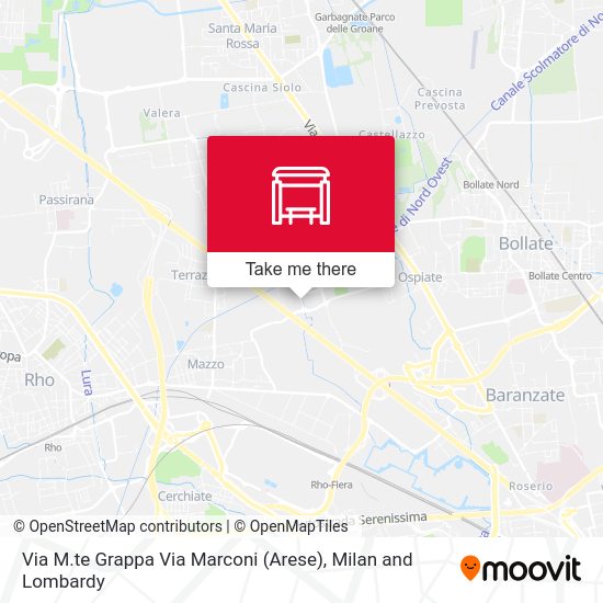 Via M.te Grappa Via Marconi (Arese) map