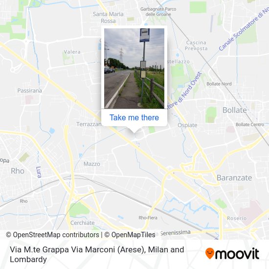 Via M.te Grappa Via Marconi (Arese) map