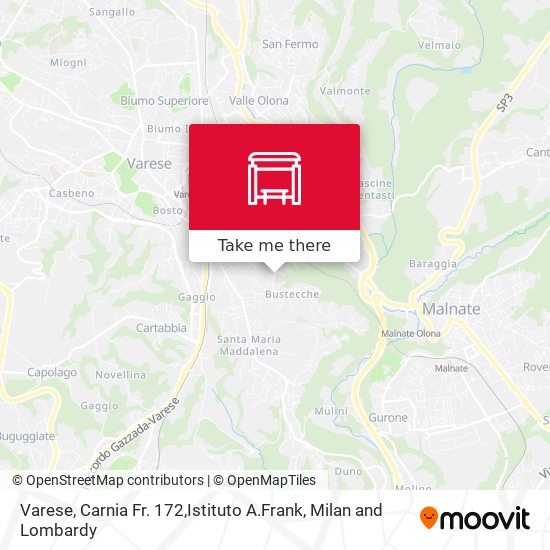 Varese, Carnia Fr. 172,Istituto A.Frank map
