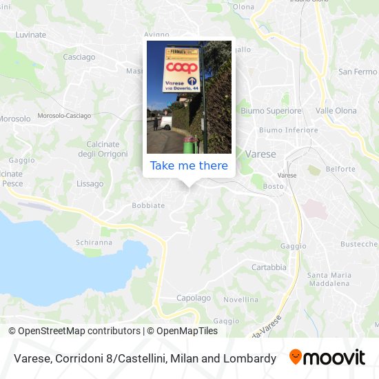Varese, Corridoni 8/Castellini map