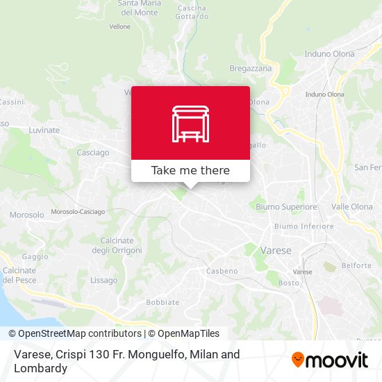 Varese, Crispi 130 Fr. Monguelfo map