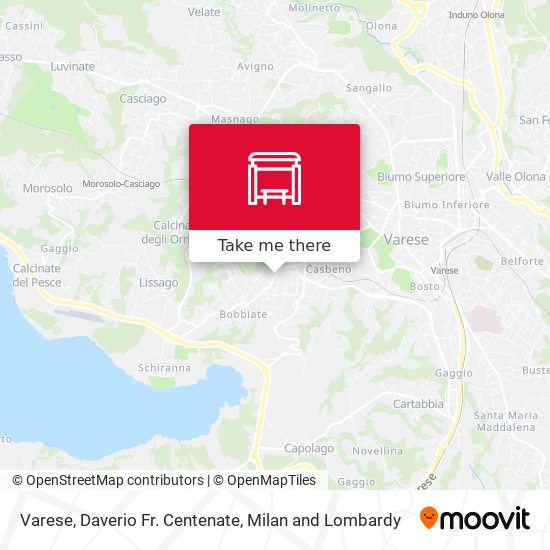 Varese, Daverio Fr. Centenate map