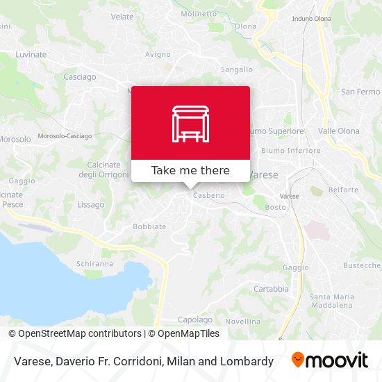 Varese, Daverio Fr. Corridoni map