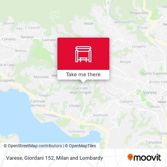 Varese, Giordani 152 map