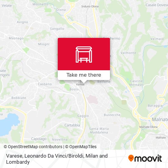 Varese, Leonardo Da Vinci / Biroldi map
