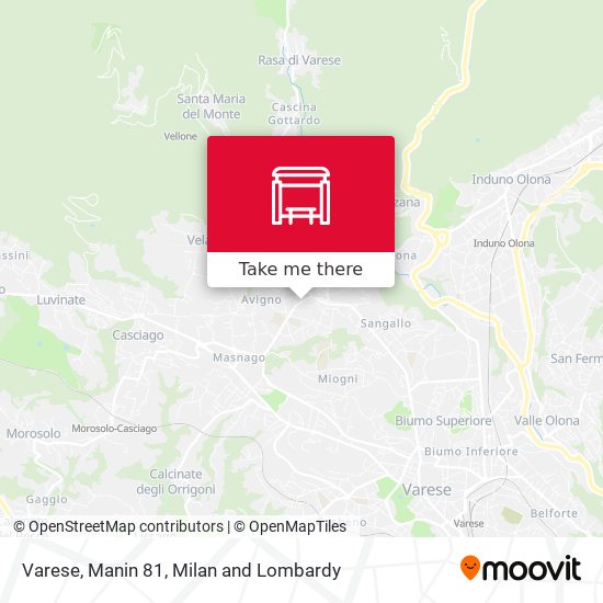 Varese, Manin 81 map