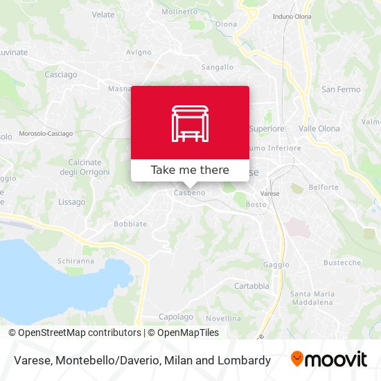 Varese, Montebello/Daverio map