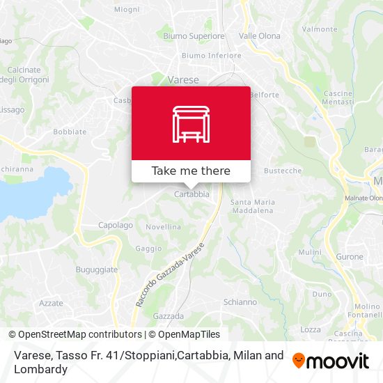 Varese, Tasso Fr. 41 / Stoppiani,Cartabbia map