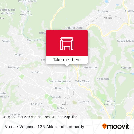 Varese, Valganna 125 map