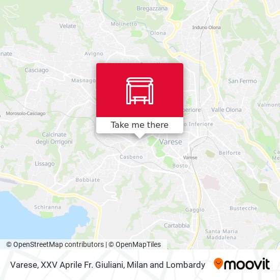 Varese, XXV Aprile Fr. Giuliani map