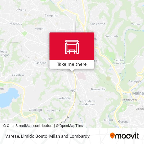 Varese, Limido,Bosto map