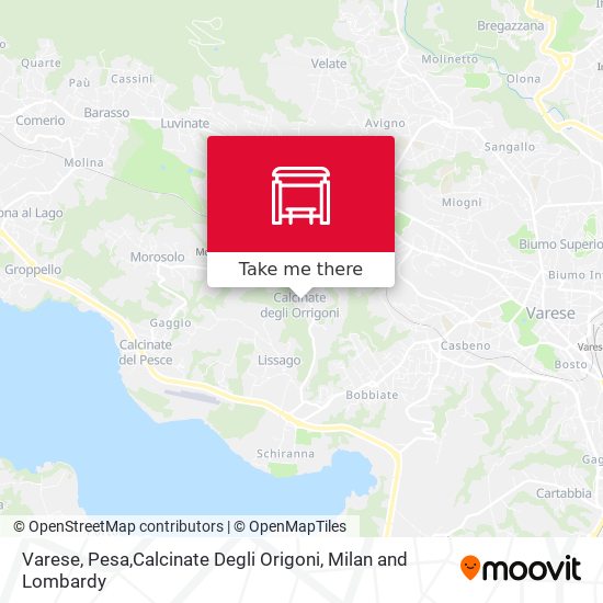 Varese, Pesa,Calcinate Degli Origoni map