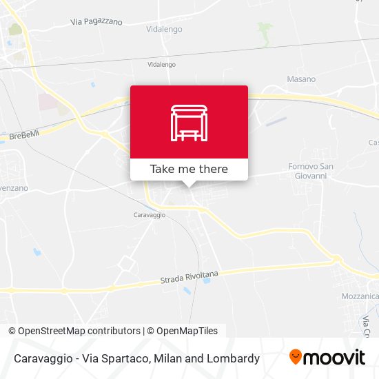 Caravaggio - Via Spartaco map