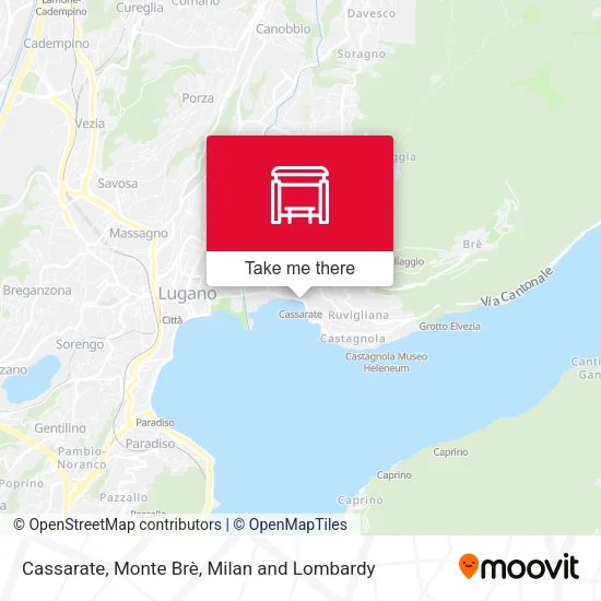 Cassarate, Monte Brè map