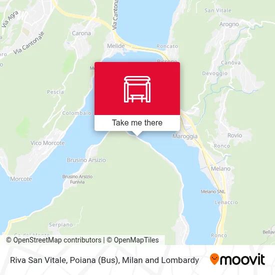 Riva San Vitale, Poiana (Bus) map