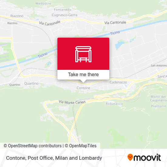 Contone, Post Office map