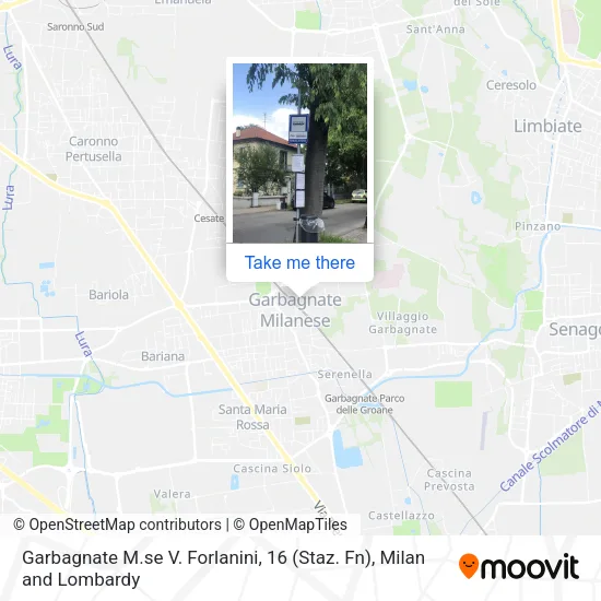 Garbagnate M.se V. Forlanini, 16 (Staz. Fn) map