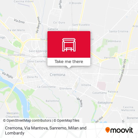 Cremona, Via Mantova, Sanremo map