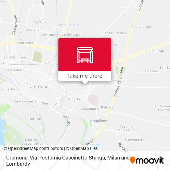Cremona, Via Postumia Cascinetto Stanga map