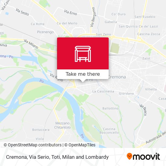Cremona, Via Serio, Toti map
