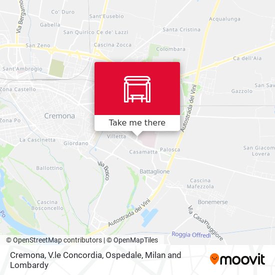 Cremona, V.le Concordia, Ospedale map