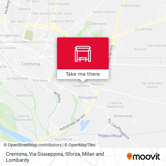 Cremona, Via Giuseppina, Sforza map