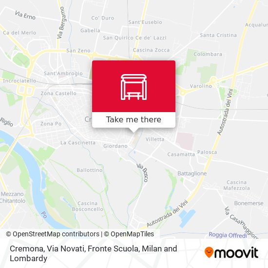Cremona, Via Novati, Fronte Scuola map