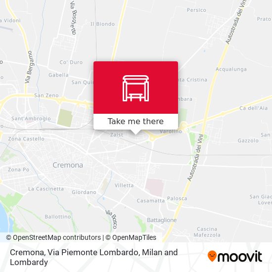 Cremona, Via Piemonte Lombardo map