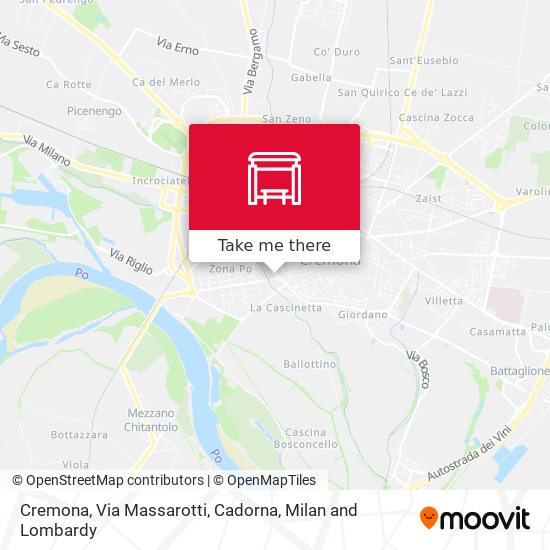 Cremona, Via Massarotti, Cadorna map