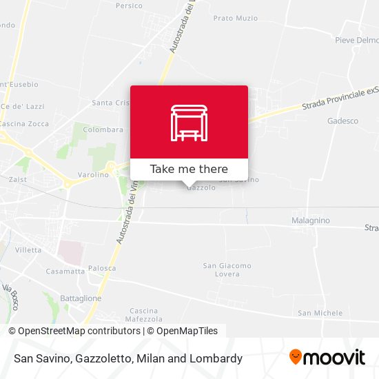 San Savino, Gazzoletto map