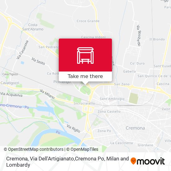 Cremona, Via Dell'Artigianato,Cremona Po map